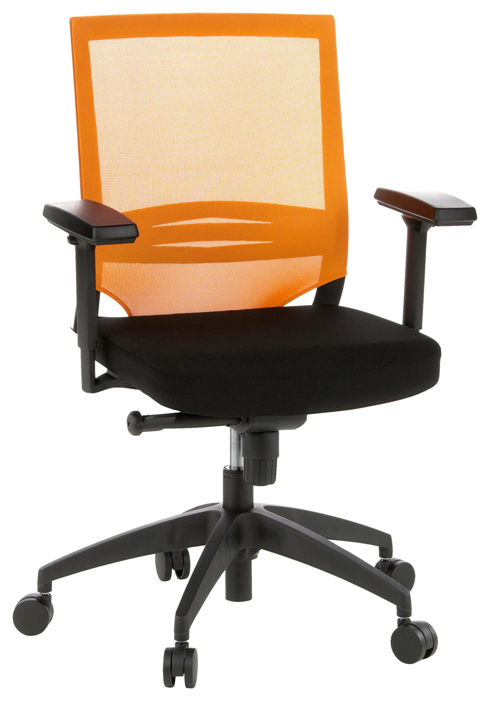 Pisarniški Stol Porto Base, Črna, Oranžna - črna/oranžna, Moderno, umetna masa/tekstil (59/108/44cm) - MID.YOU