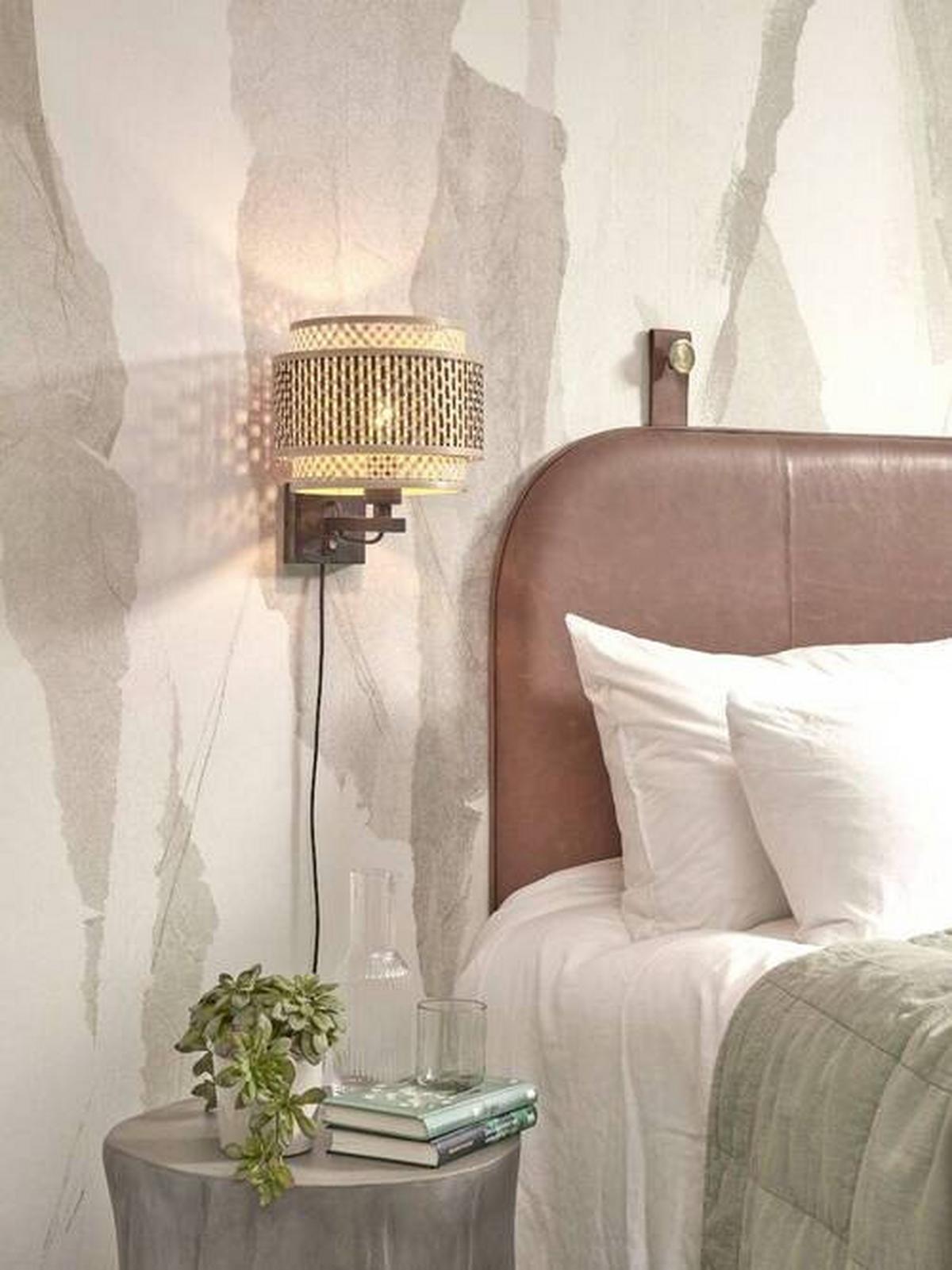 Stenska Svetilka Bhutan, Črna, Bambus - črna/naravne barve, Trend, les (25/29/25cm) - Good & Mojo