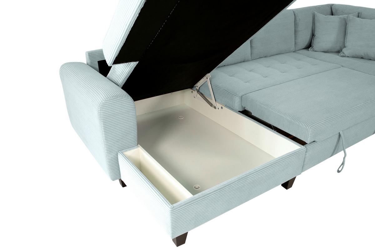 Kutna Garnitura Moritz - sivo-zelena, Trend, tekstil (155/324/178cm) - Modern Living