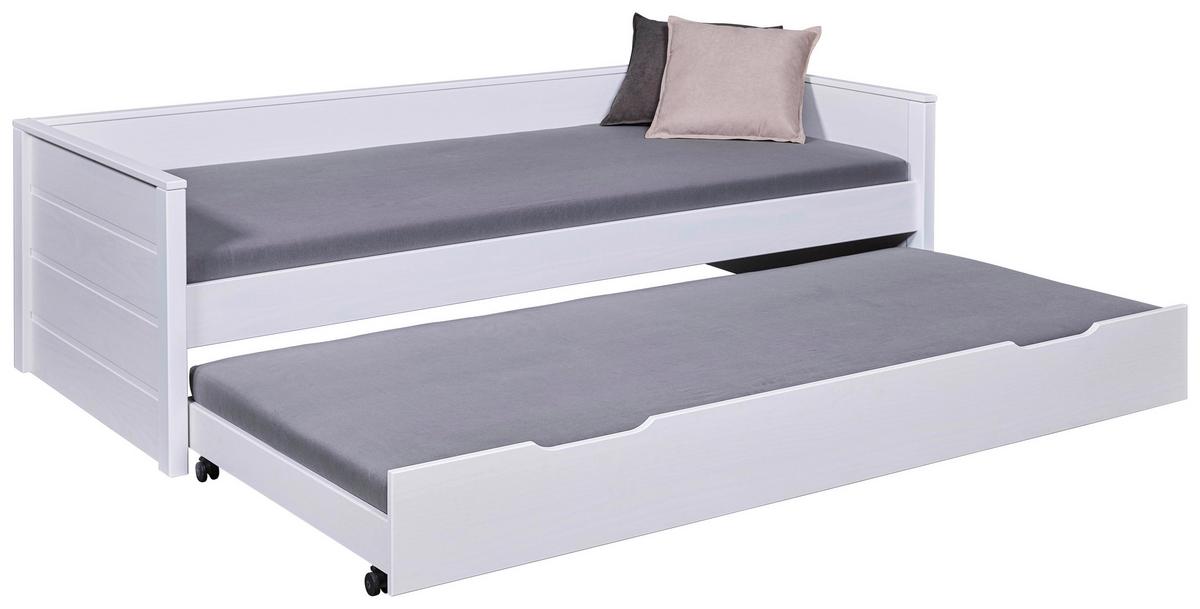 Ausziehbett Dream the Future Weiß - Naturfarben/Weiß, KONVENTIONELL, Holz (90/200cm) - MID.YOU