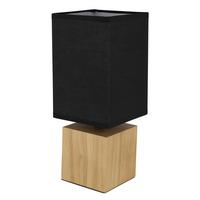 Tischleuchte Valentino in Schwarz max. 7 Watt - Schwarz/Naturfarben, KONVENTIONELL, Holz/Textil (12/12/30cm) - Globo