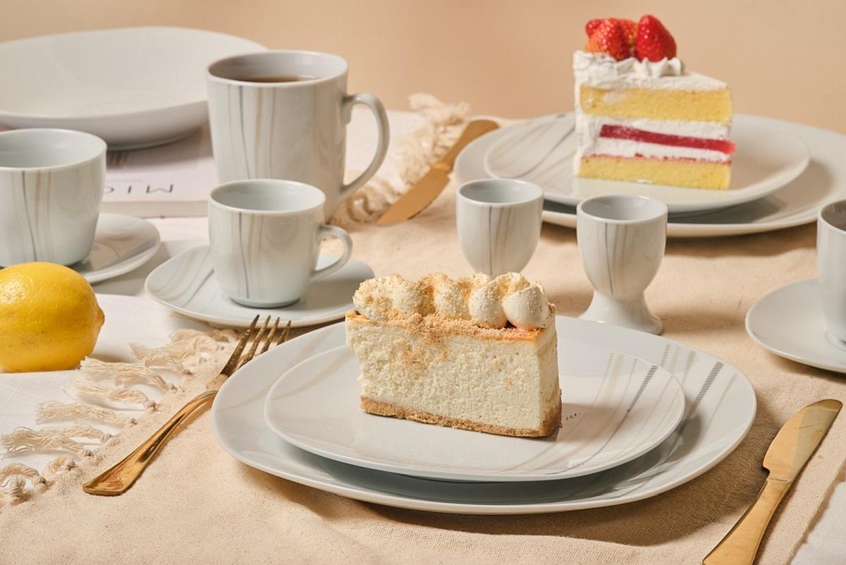 SERWIS OBIADOWO-ŚNIADANIOWY 12025 - beżowy/biały, Basics, ceramika - Novel