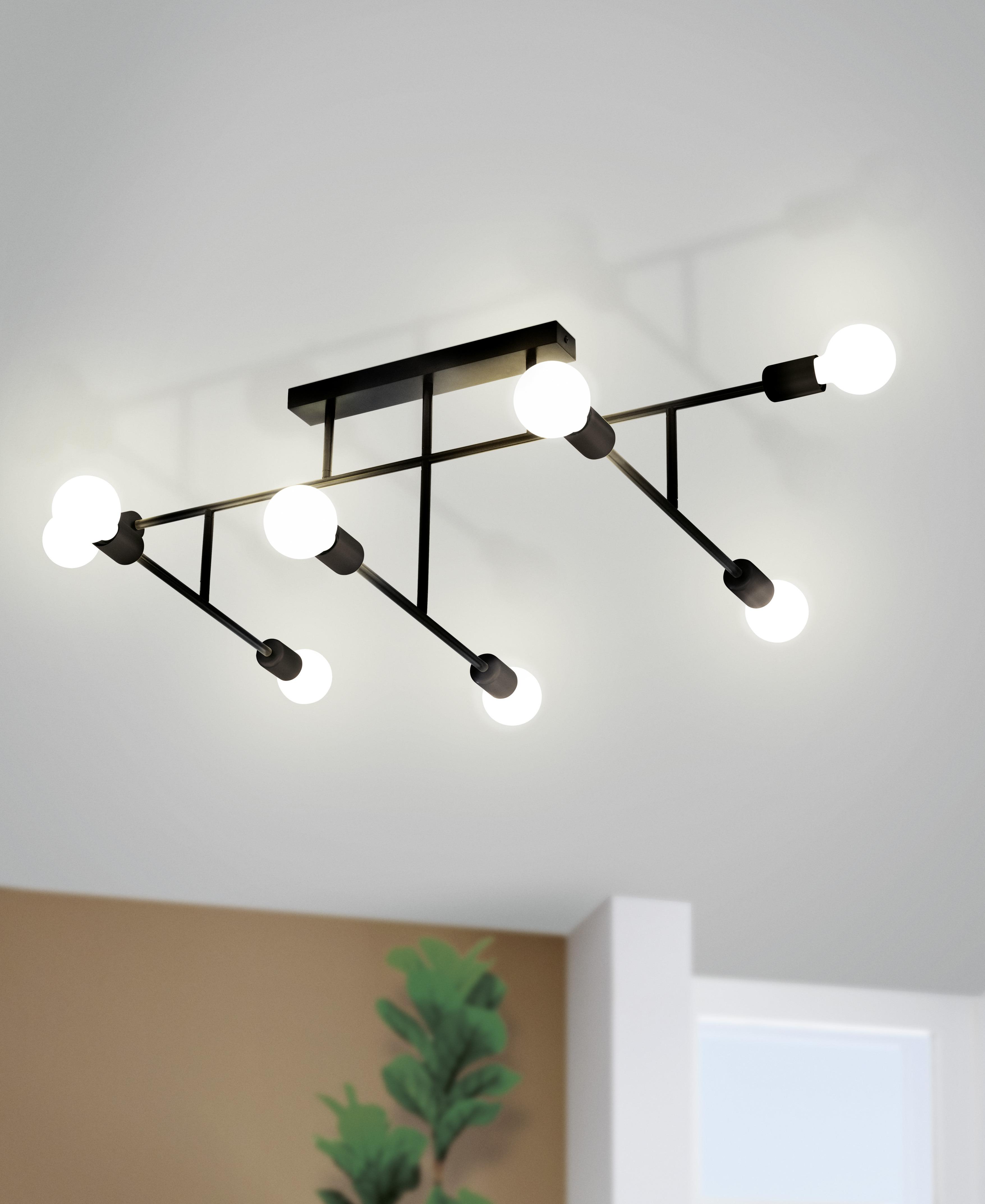 Deckenleuchte Belsiana in Schwarz max. 40 Watt - Schwarz, MODERN, Metall (118/51/35cm)