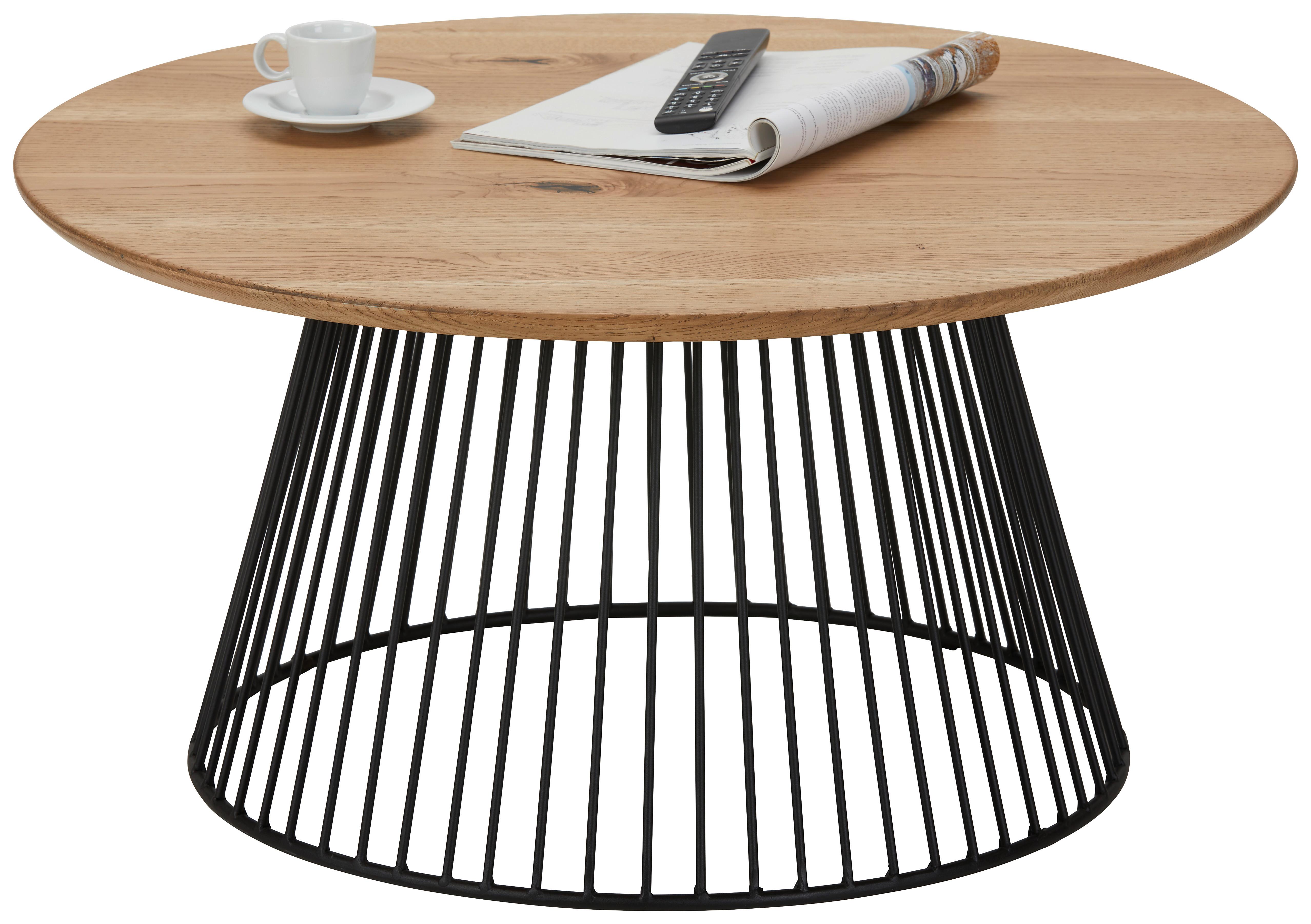 Măsuță de cafea JURI - culoare natur/negru, Lifestyle, lemn/metal (80/80/40cm) - Premium Living