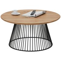 Măsuță de cafea JURI - culoare natur/negru, Lifestyle, lemn/metal (80/80/40cm) - Premium Living