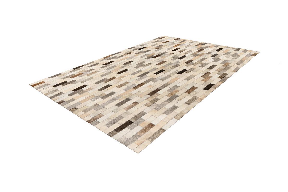 LEDERTEPPICH RAVI 100 - Grau, Konventionell, Leder (120/170cm) - Kayoom