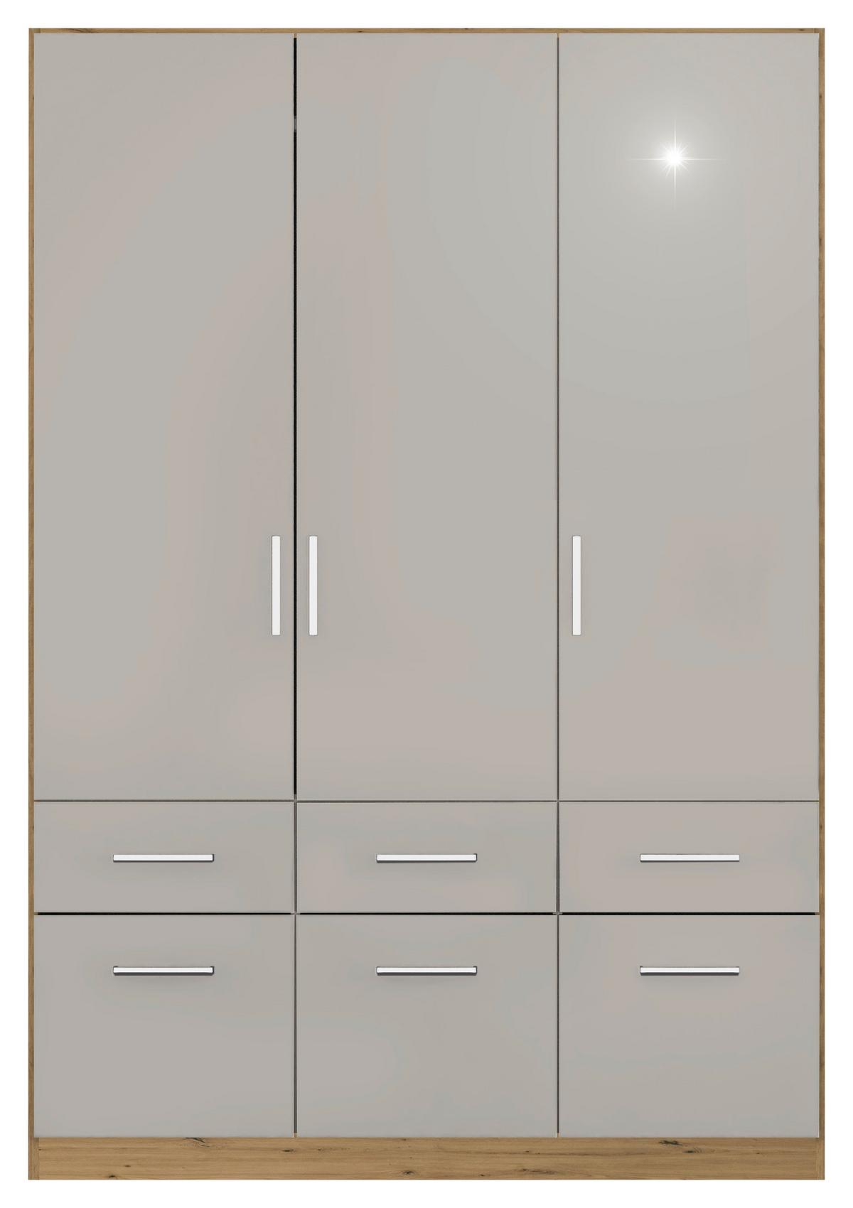 DULAP USI ROTATIVE BERLIN - gri deschis/stejar Artisan, Modern, material pe bază de lemn (136/210/54cm) - Modern Living