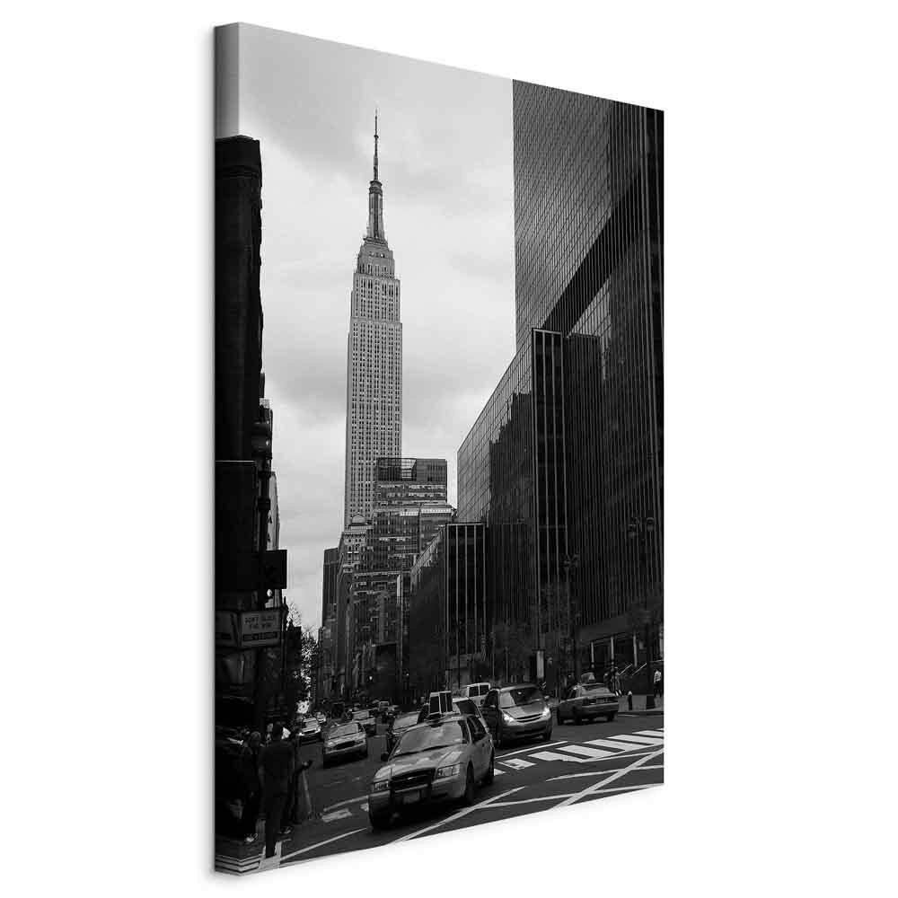 Slika Na Platnu Street In New York - temno siva/svetlo siva, Basics, tekstil/leseni material (40/60/1.2cm) - artgeist