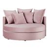 Sofa Elena Rosa Samt - Schwarz/Rosa, MODERN, Holz/Kunststoff (130/65/140cm) - Bessagi Home