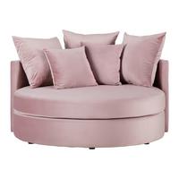 Sofa Elena Rosa Samt - Schwarz/Rosa, MODERN, Holz/Kunststoff (130/65/140cm) - Bessagi Home