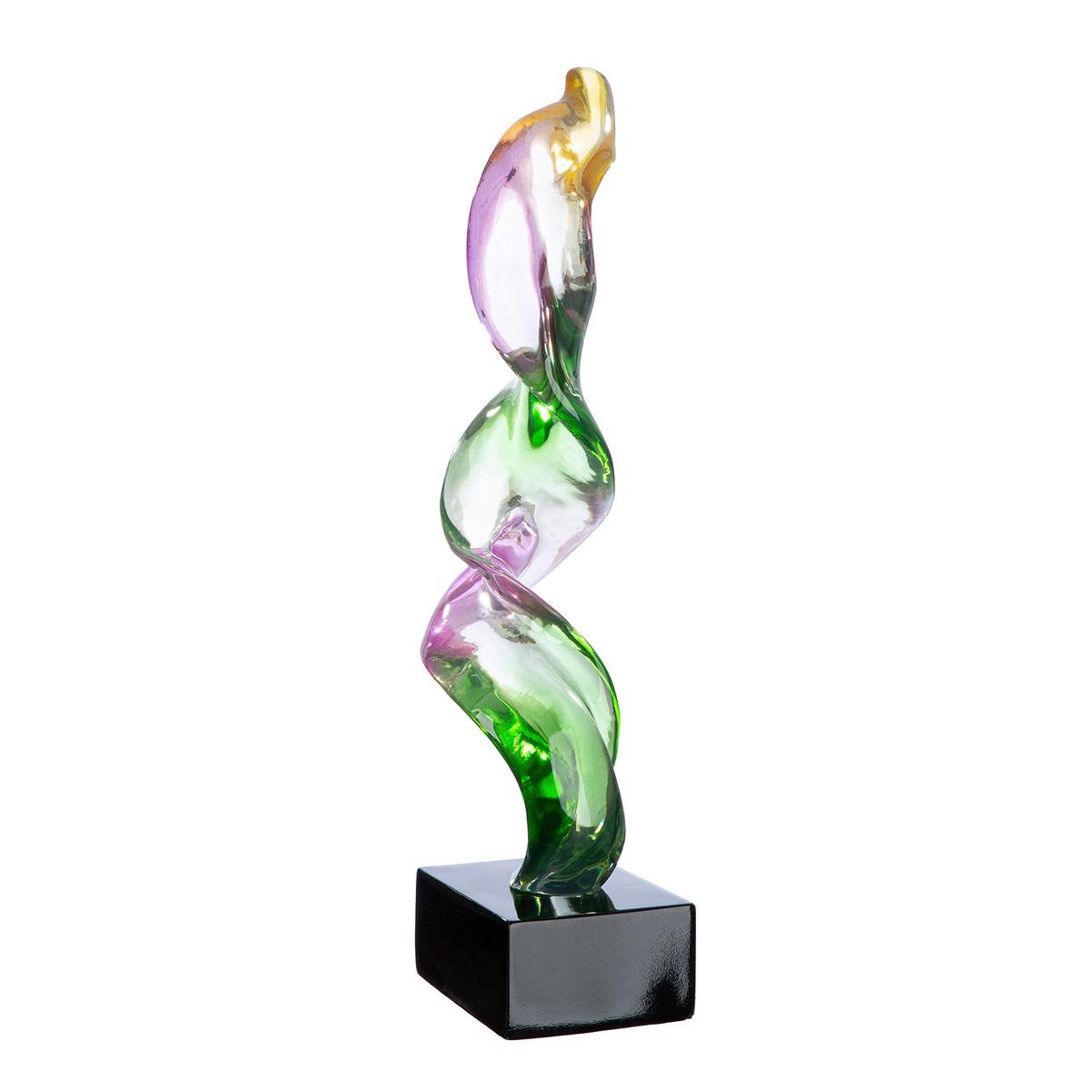 Skulptur Abstrakt Twirl Multicolor/Schwarz - Multicolor/Schwarz, Basics, Kunststoff (16/40,5/9,5cm)