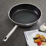 Bratpfanne Rösle Elegance - Edelstahlfarben/Schwarz, KONVENTIONELL, Metall (28cm) - Rösle