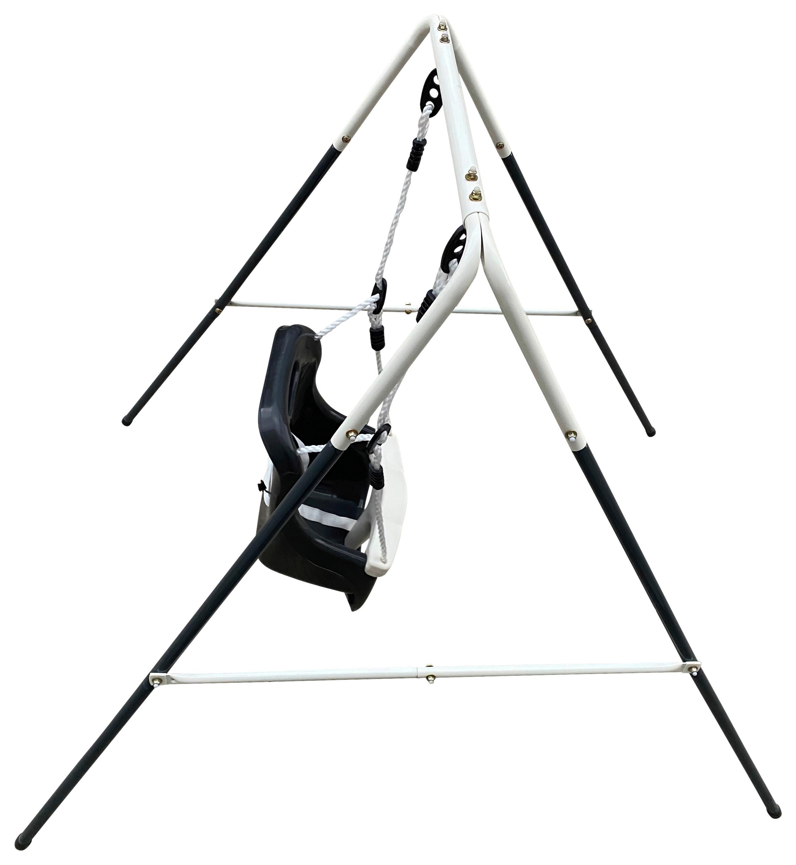 Schaukel Anthrazit/Creme - Anthrazit/Creme, KONVENTIONELL, Kunststoff/Metall (94/118/146cm) - Ambia Garden