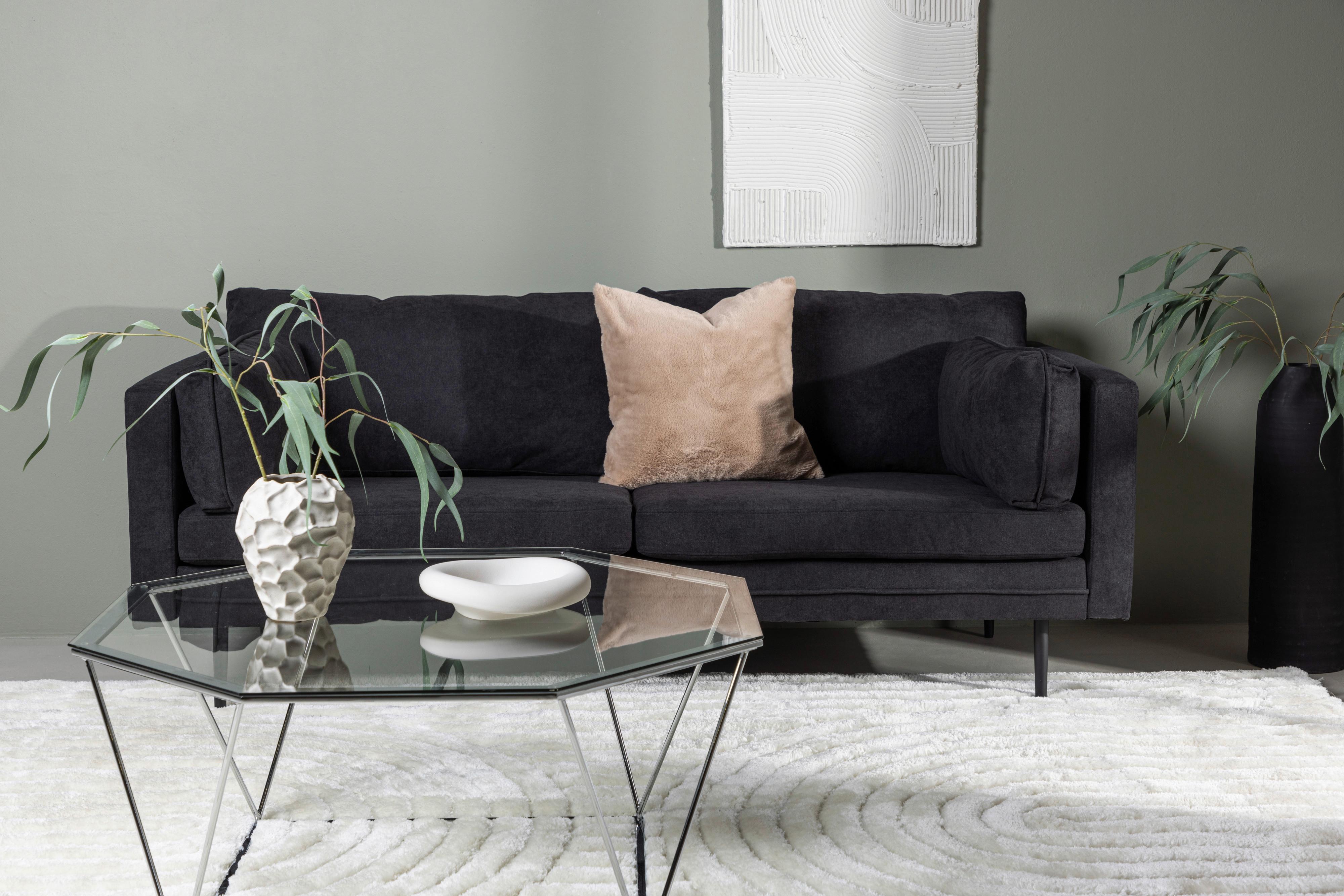 2-SITZER-SOFA BOOM - Schwarz, Design, Textil/Metall (203/84/90cm) - Livetastic