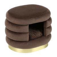 Ülőke Kisállat Kuckóval Deto - barna, Trend, faalapú anyag/textil (45/38/35cm)