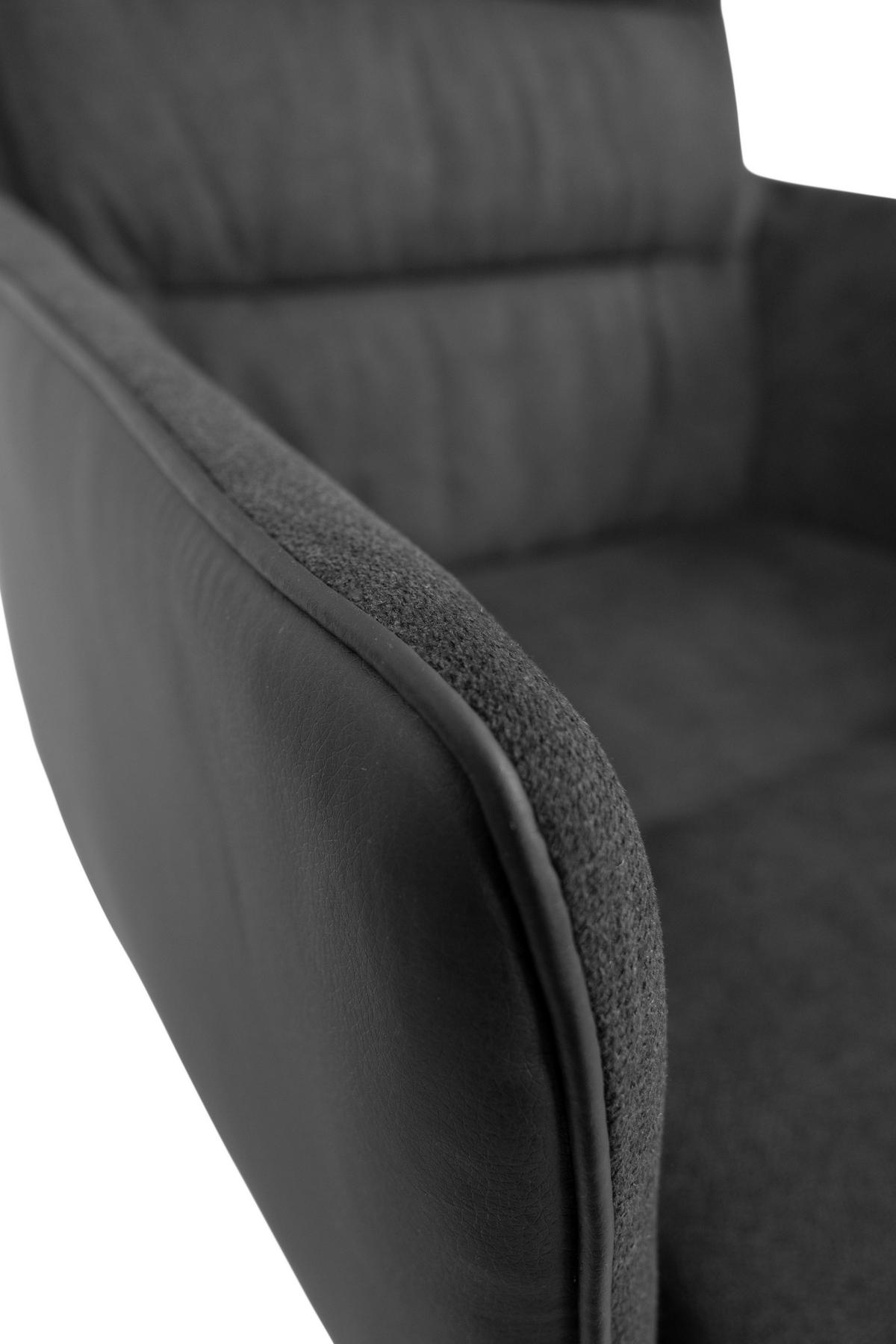 KRZESŁO Z PODŁOKIETNIKAMI LOGAN 70A - antracytowy/czarny, Konventionell, materiał drewnopochodny/metal (59/88/63cm) - MID.YOU