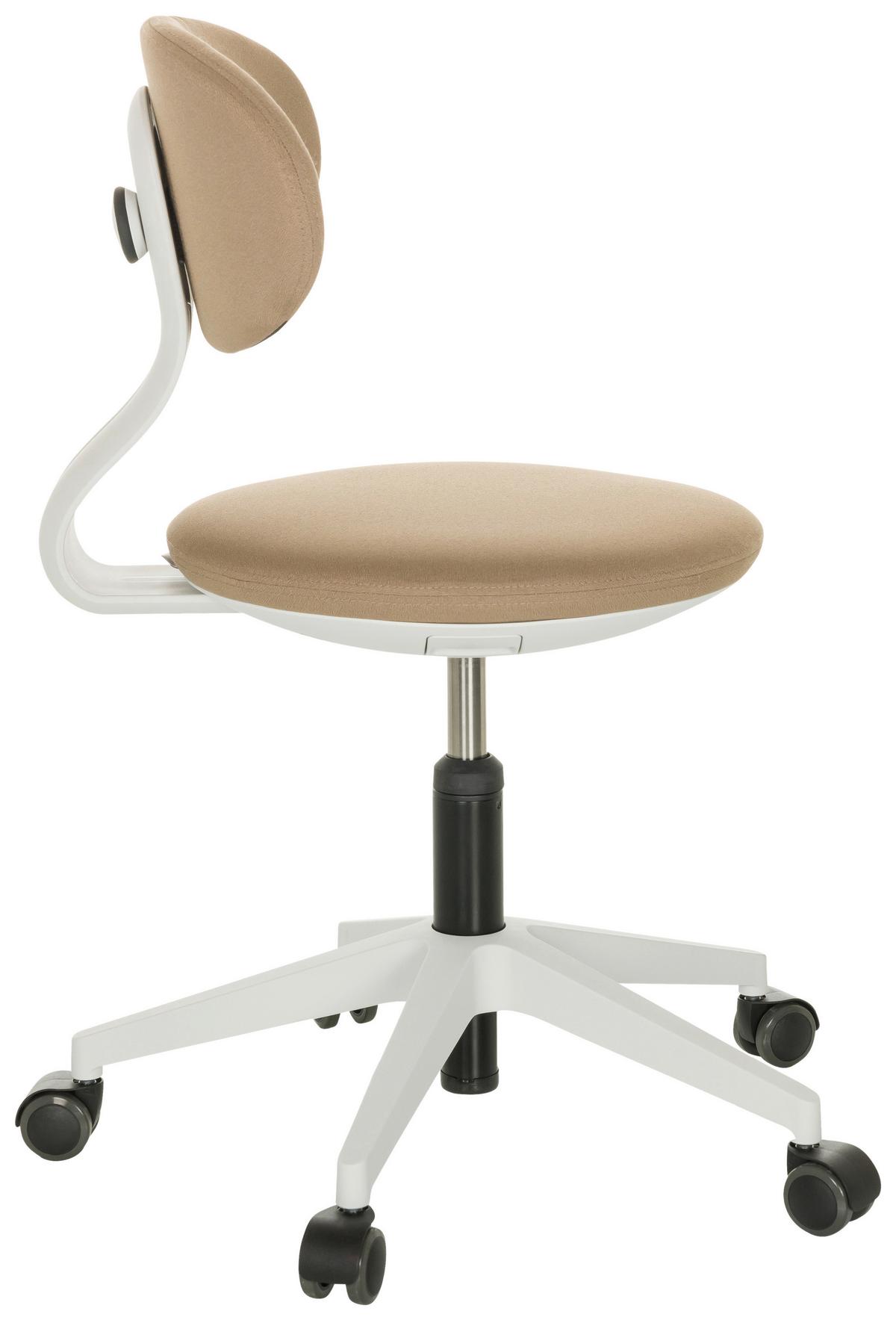Jugenddrehstuhl Minimovo ca.42x66-87x52cm Beige - Beige/Weiß, Basics, Kunststoff/Textil (42/66-87/52cm) - MID.YOU