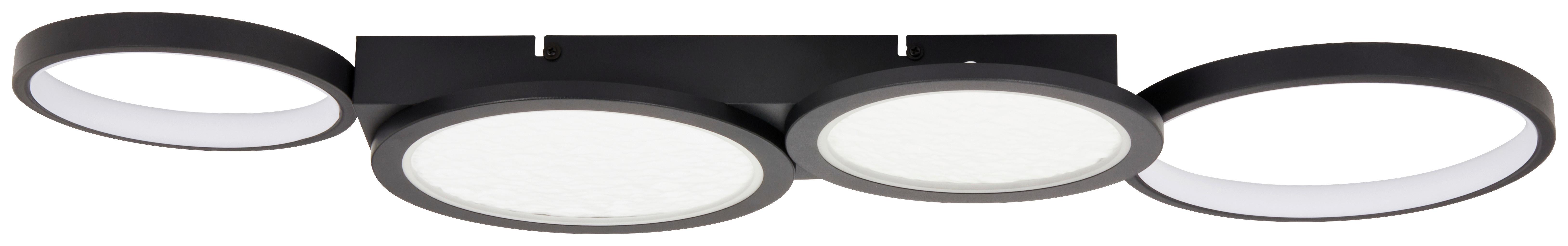 LED-Deckenleuchte Rund Schwarz max. 40 Watt - Schwarz, MODERN, Kunststoff/Metall (86/32/4,5cm)