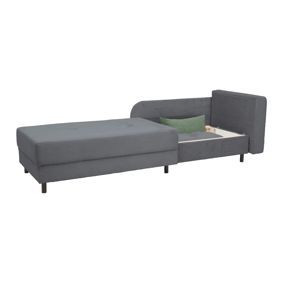 Liege Nova Dunkelgrau - Dunkelgrau/Schwarz, MODERN, Holz/Textil (145/62/85cm) - Mömax