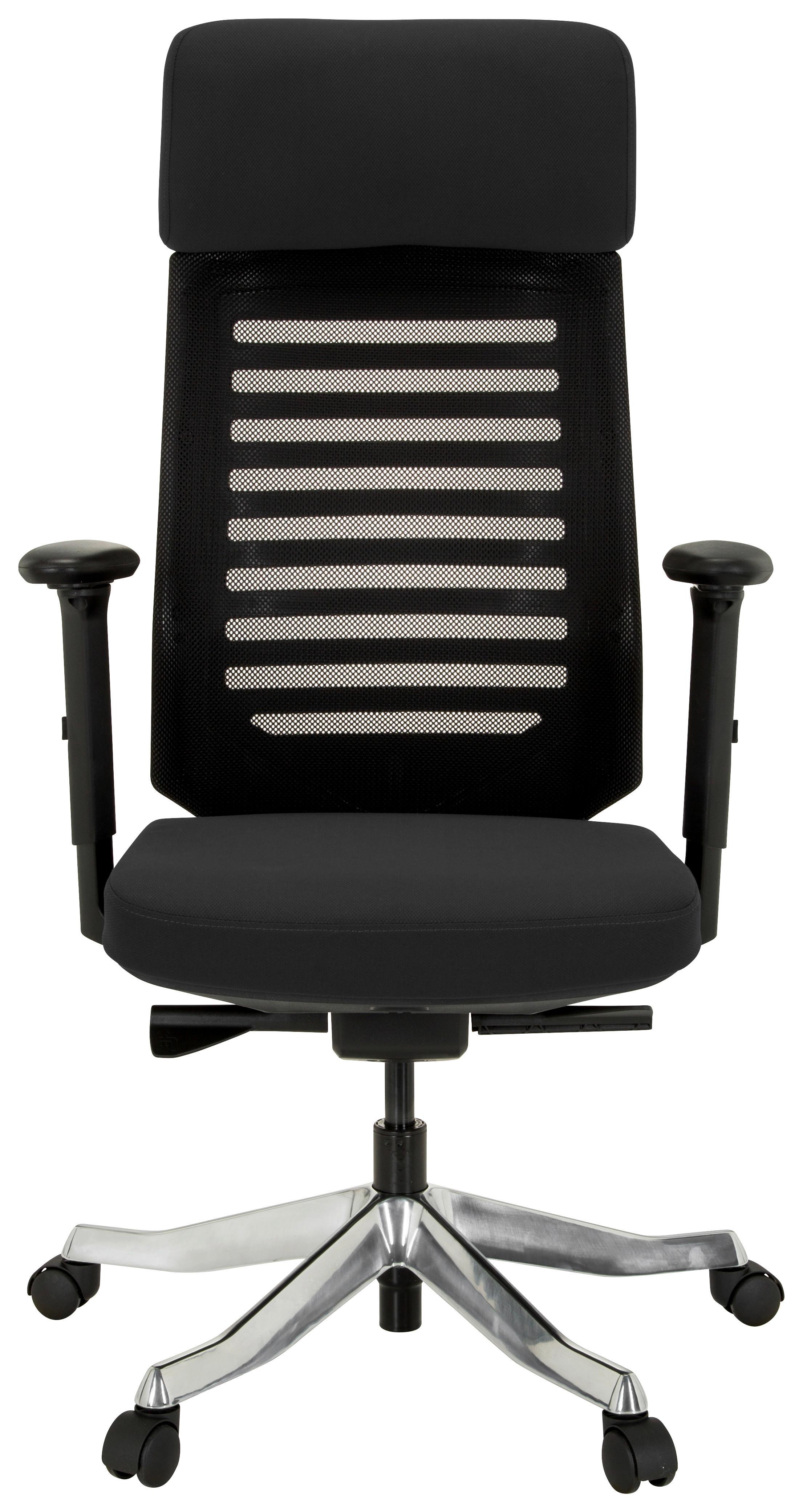 Vrtljivi Stol Asgon, Črna - črna/barve aluminija, Moderno, kovina/umetna masa (68/119/55cm) - MID.YOU
