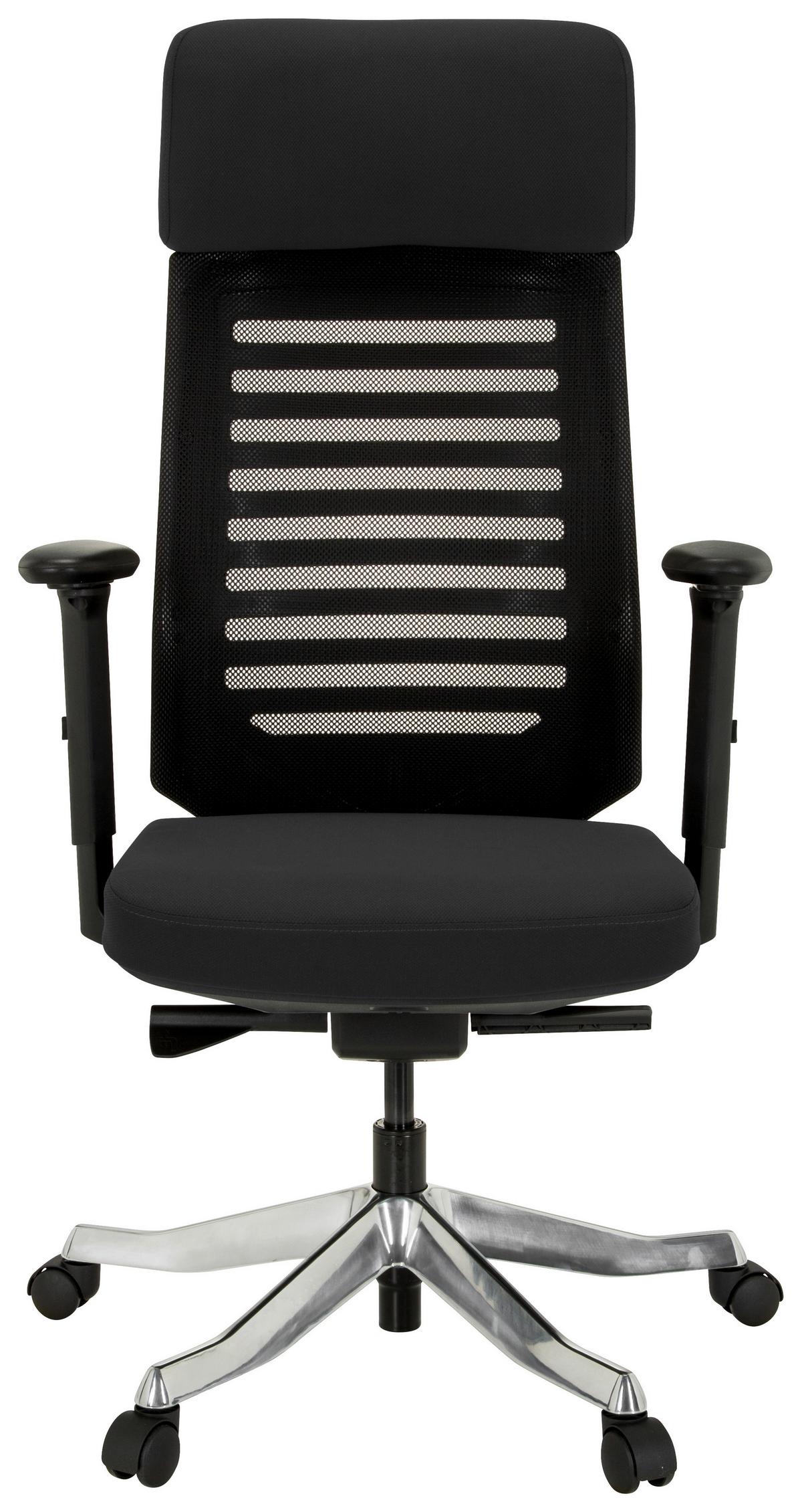 Vrtljivi Stol Asgon, Črna - črna/barve aluminija, Moderno, kovina/umetna masa (68/119/55cm) - MID.YOU