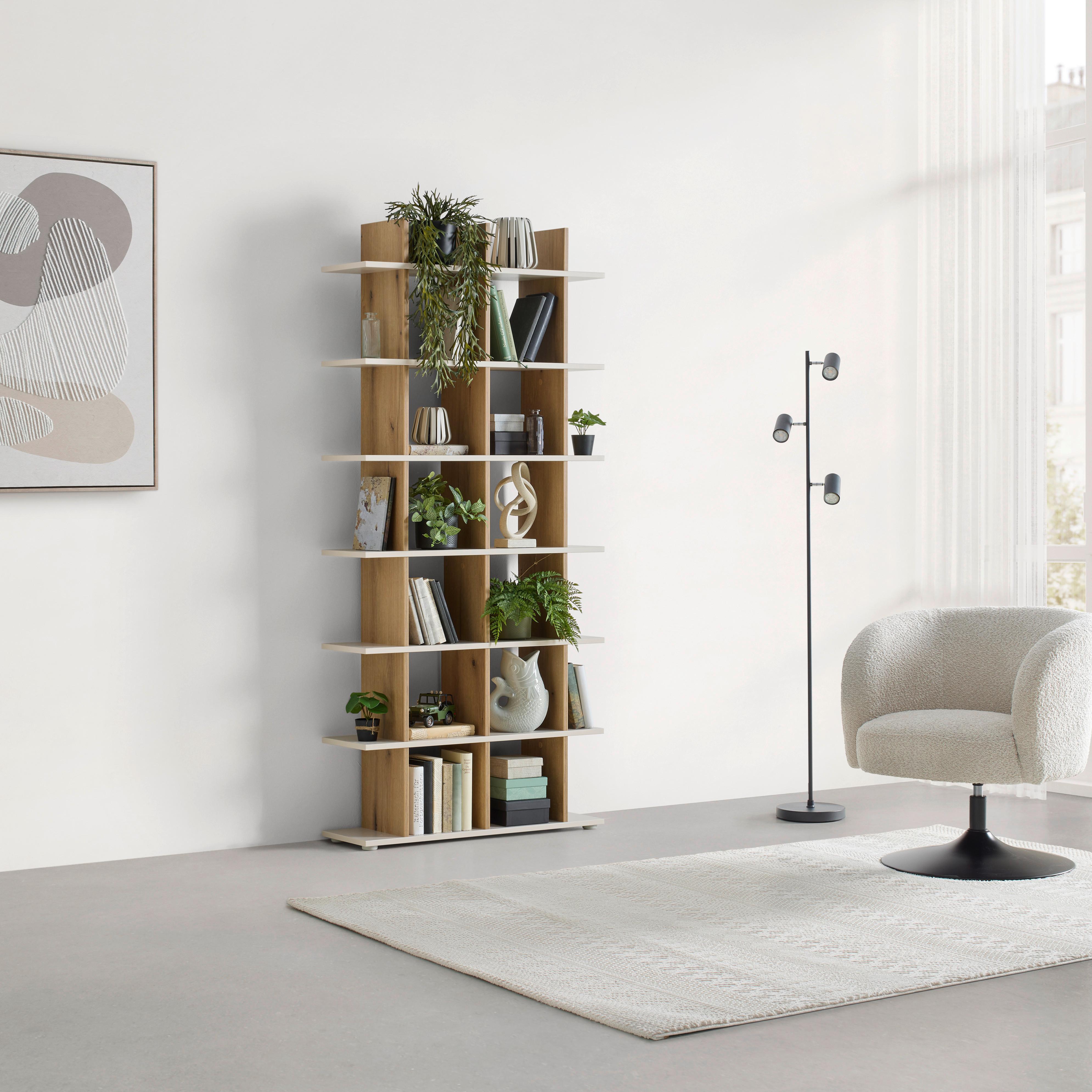 HYLLA OTTO PLUS -EXKLUSIV- - kashmir/ekfärgad, Modern, trämaterial (79,8/175,2/25,5cm) - Mömax