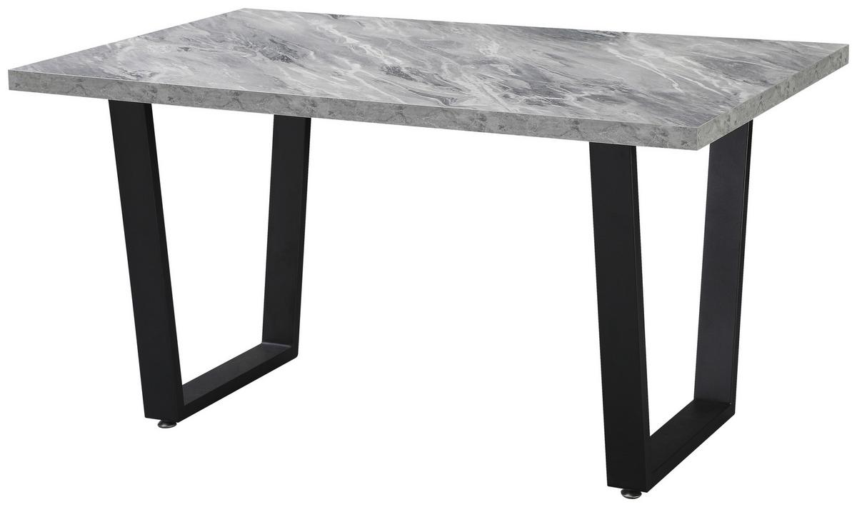 Jedilna Miza Melbourne, Siva, 140x90 - siva/črna, Moderno, kovina/leseni material (140/75/90cm)