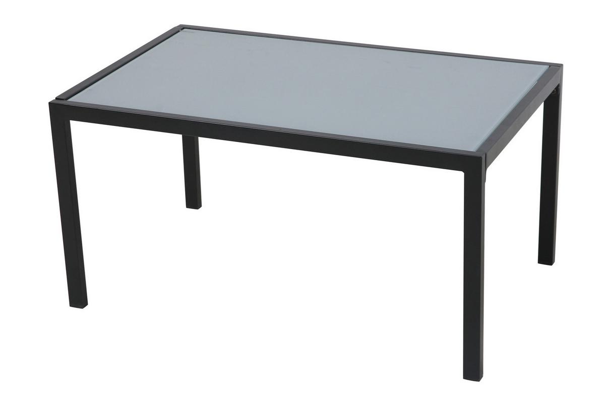 Gartenset 4-tlg. Grau/Schwarz - Schwarz/Grau, Design, Glas/Kunststoff - Gardenson