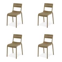 Gartenstuhl-Set Calor 4er-Set ca. 49x82x55 cm Sandfarben - Sandfarben, Basics, Kunststoff (49/82/55cm) - Gardenson