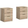 Nachtkästchenset KOPENHAGEN ca.45x60x40cm Sonoma Eiche - Schwarz/Sonoma Eiche, MODERN, Holzwerkstoff/Kunststoff (45/60/40cm) - MID.YOU