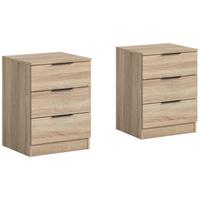 Nachtkästchenset KOPENHAGEN ca.45x60x40cm Sonoma Eiche - Schwarz/Sonoma Eiche, MODERN, Holzwerkstoff/Kunststoff (45/60/40cm) - MID.YOU