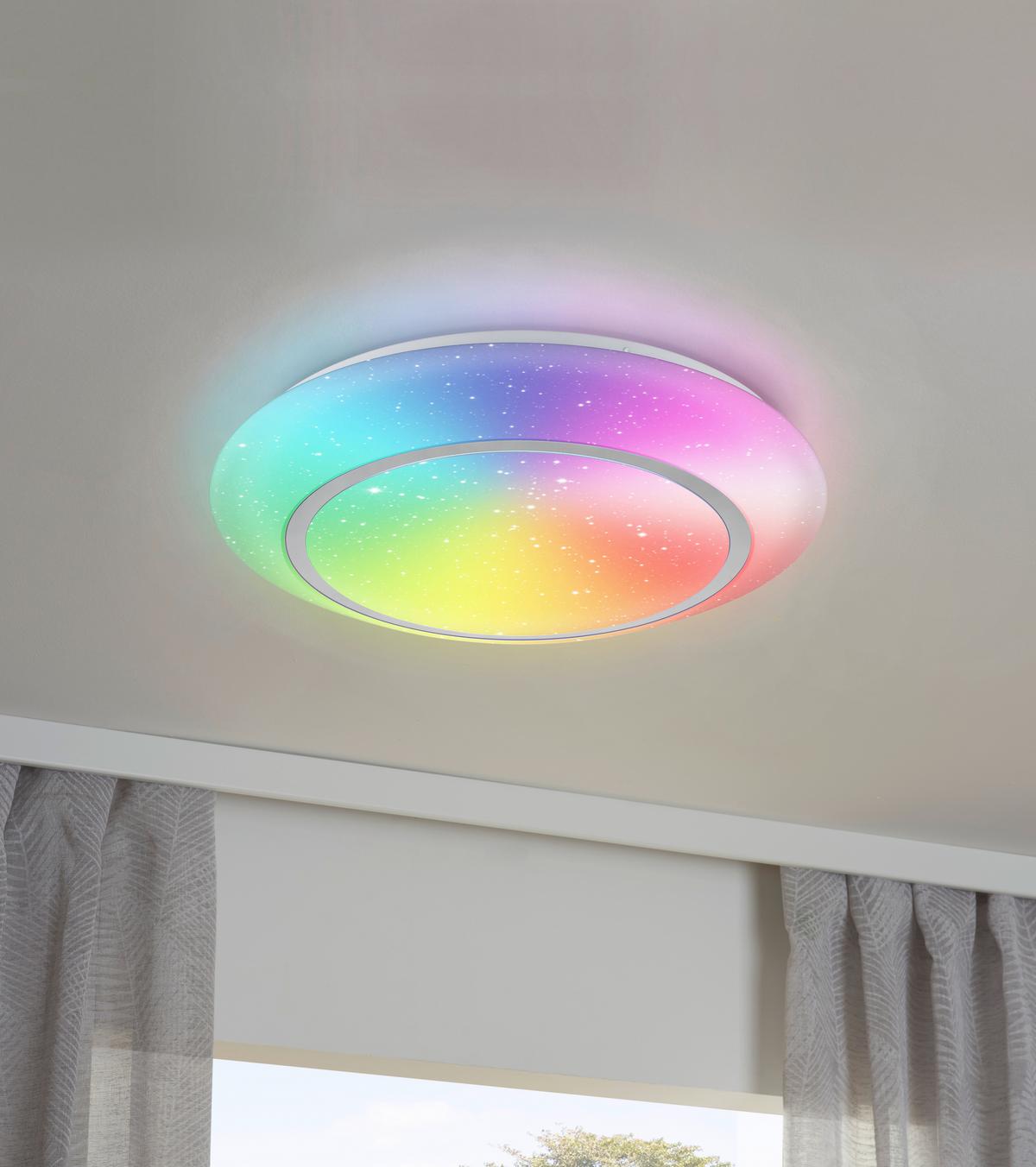 LAMPA SUFITOWA LED RAINBOW *SBN*SH* - biały, Lifestyle, tworzywo sztuczne/metal (50/9cm) - Novel