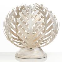 Tischleuchte Felce Avorio Weiß max. 22 Watt - Weiß, Natur, Metall (25/25cm)