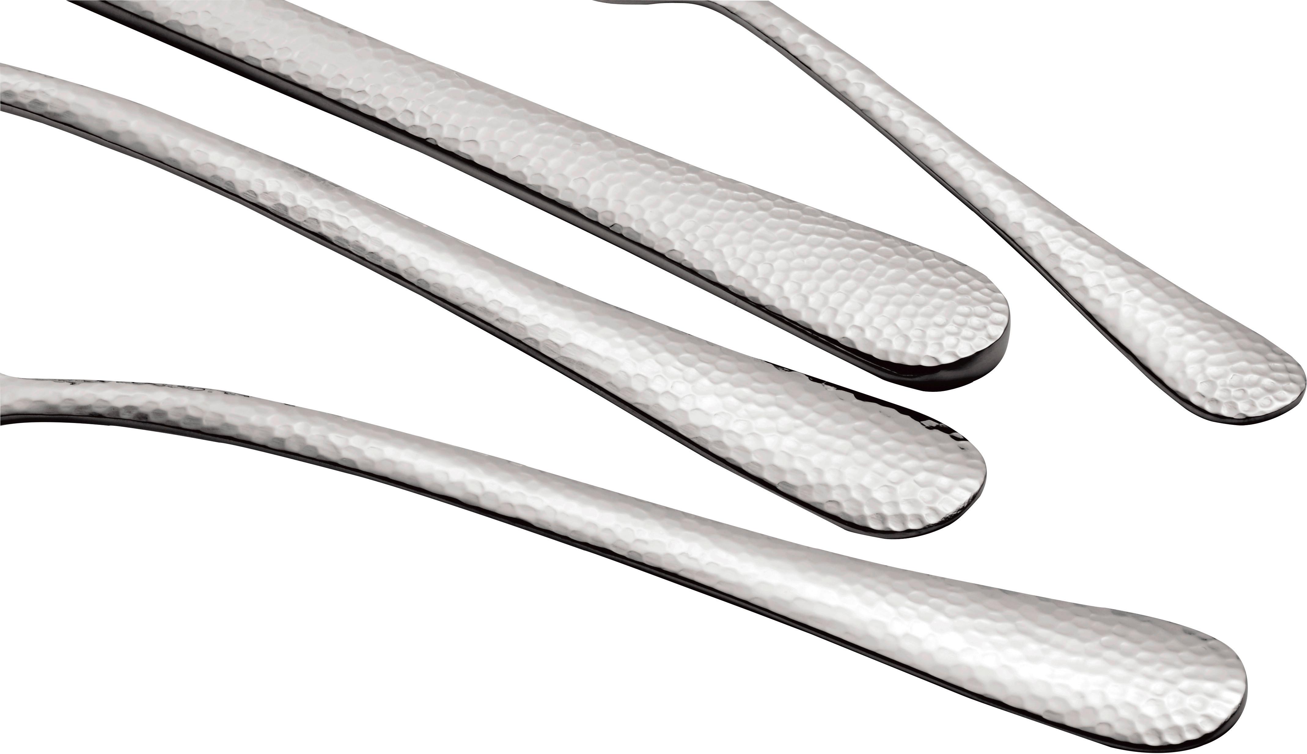 Besteckset Hammer aus Edestahl, 24-teilig - Silberfarben, Metall - Modern Living