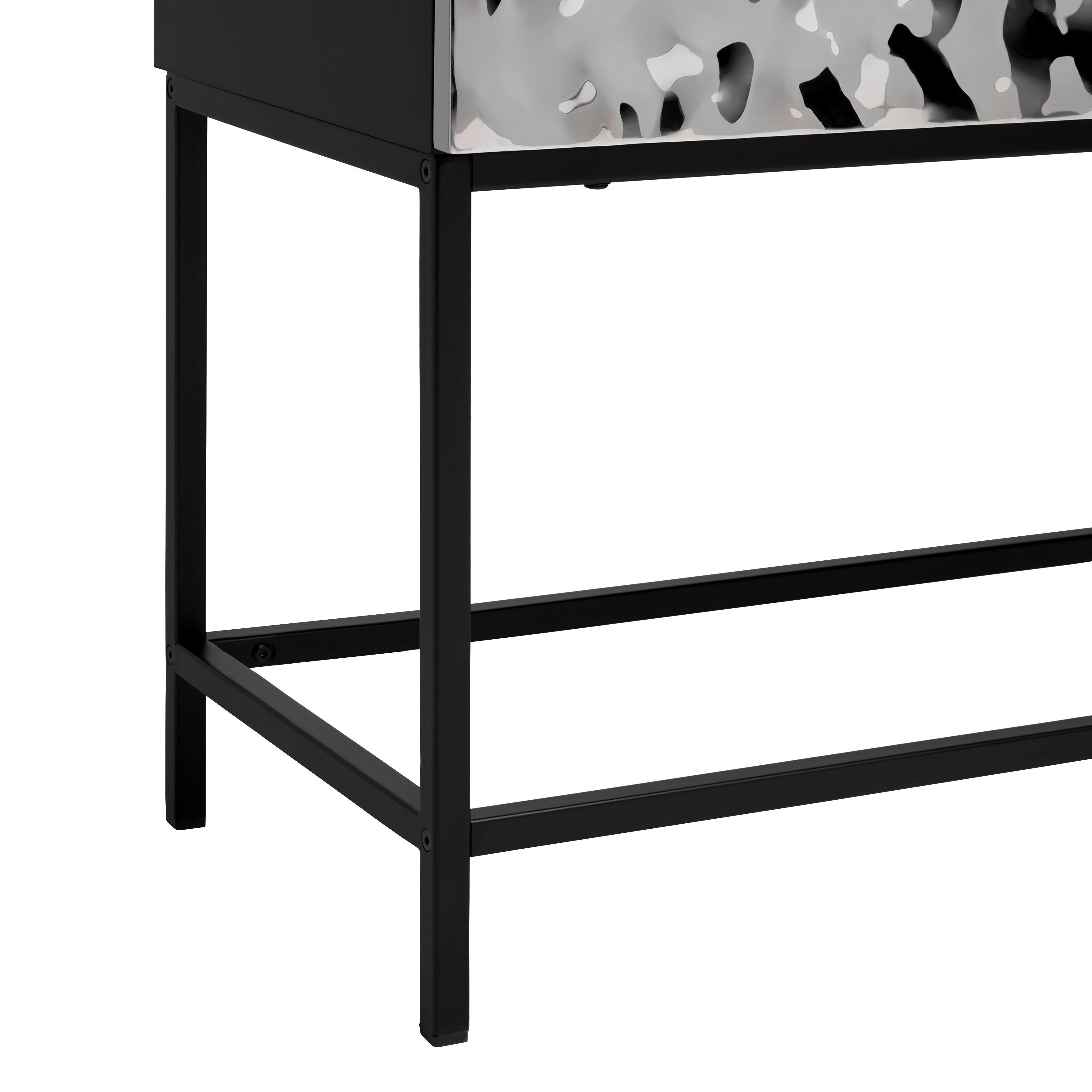 HÖG BYRÅ MARLENE - stålfärgad/svart, Design, metall/trämaterial (80/140/40cm) - Mömax