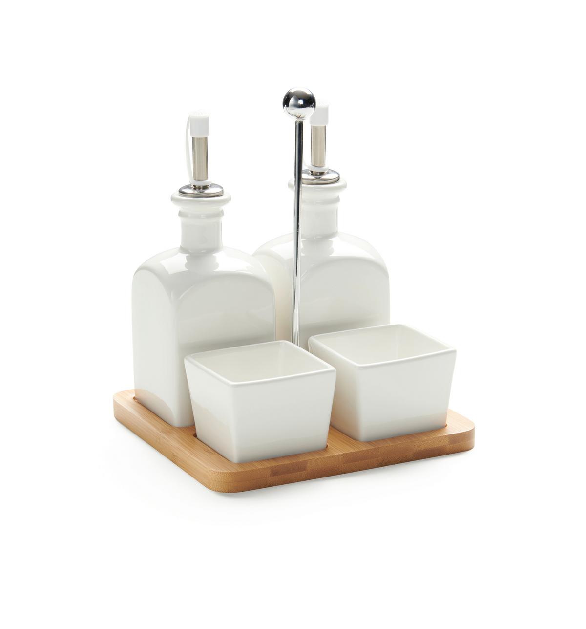 Set olivieră TAPAS OLIVES - alb, Modern, ceramică/lemn (16,5/16,5/21cm) - Mömax