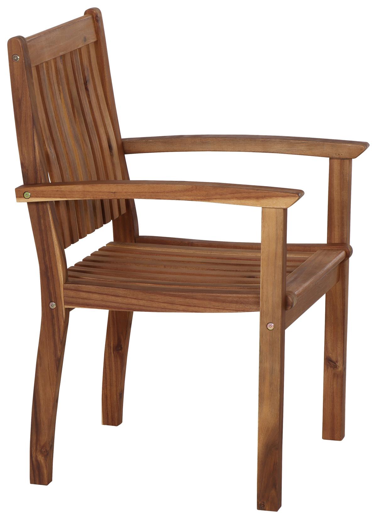 Gartenstuhl 2er Set Akazie klappbar - Akaziefarben, KONVENTIONELL, Holz (59/92,5/62cm) - Siena Garden