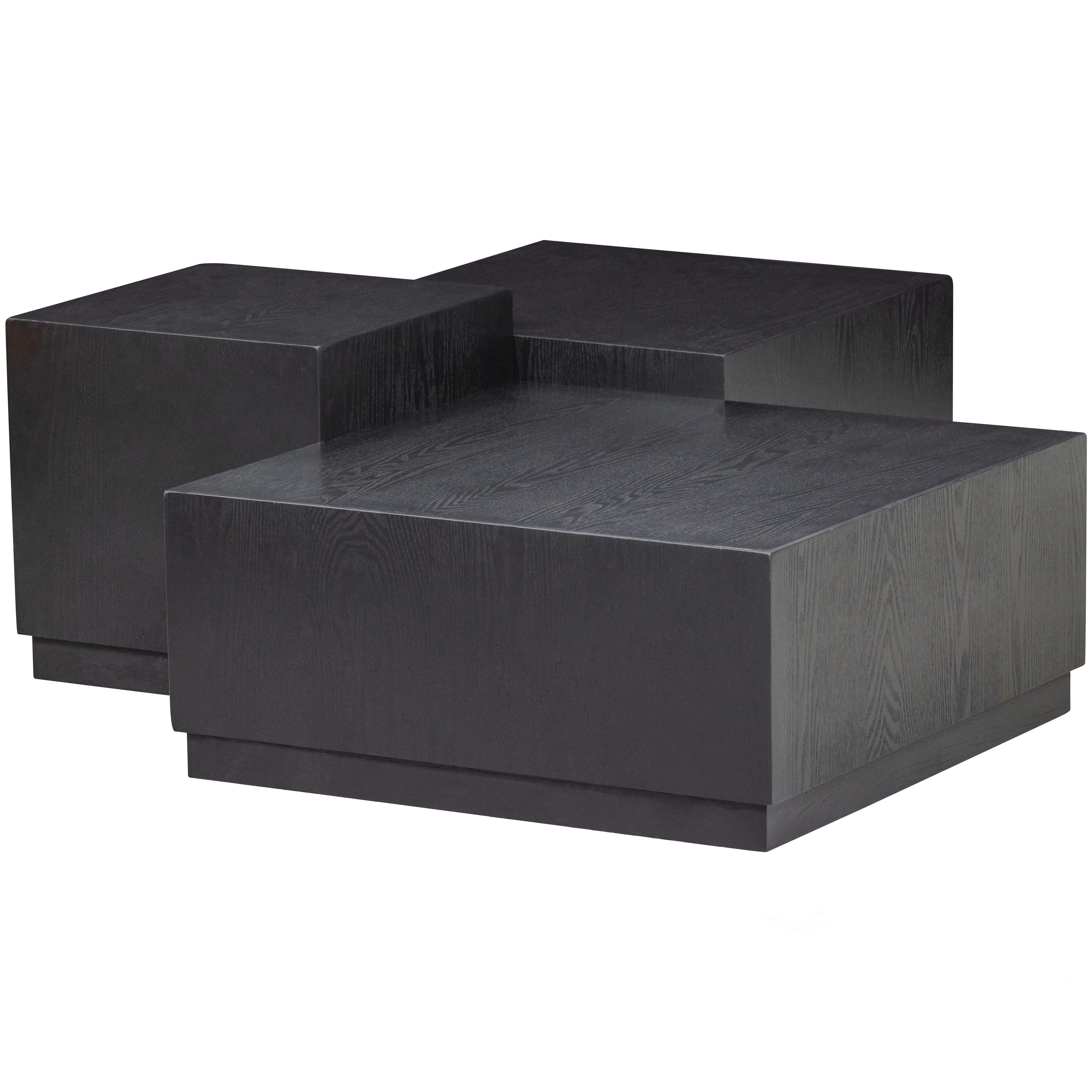 Beistelltisch PIM 3-tlg. Schwarz - Schwarz, Design, Holzwerkstoff - Livetastic