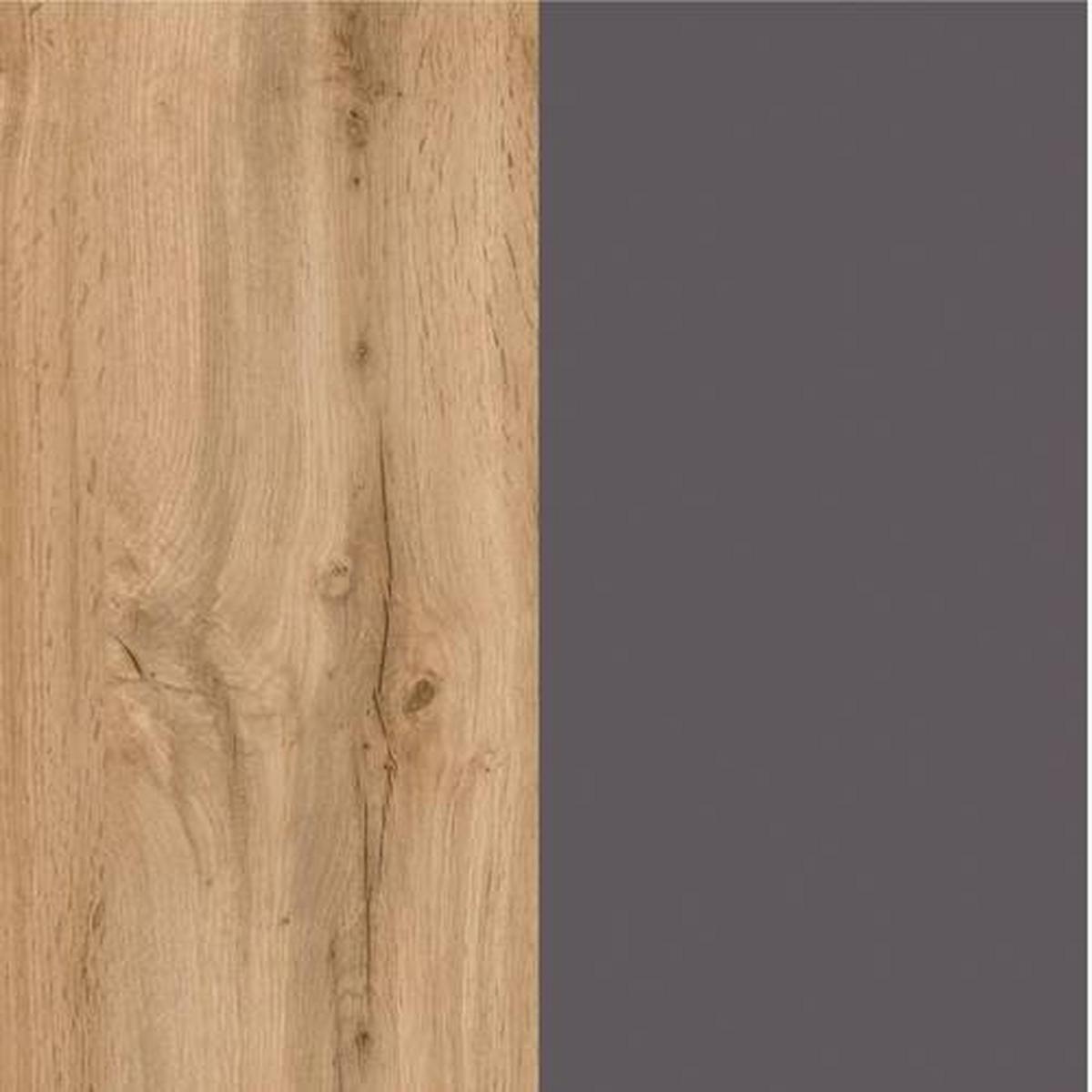 Küchenzeile Turin mit Geräten ca. 300 cm Graphit/Eiche - Eiche Wotan/Graphitfarben, Design, Holzwerkstoff (300cm) - Held