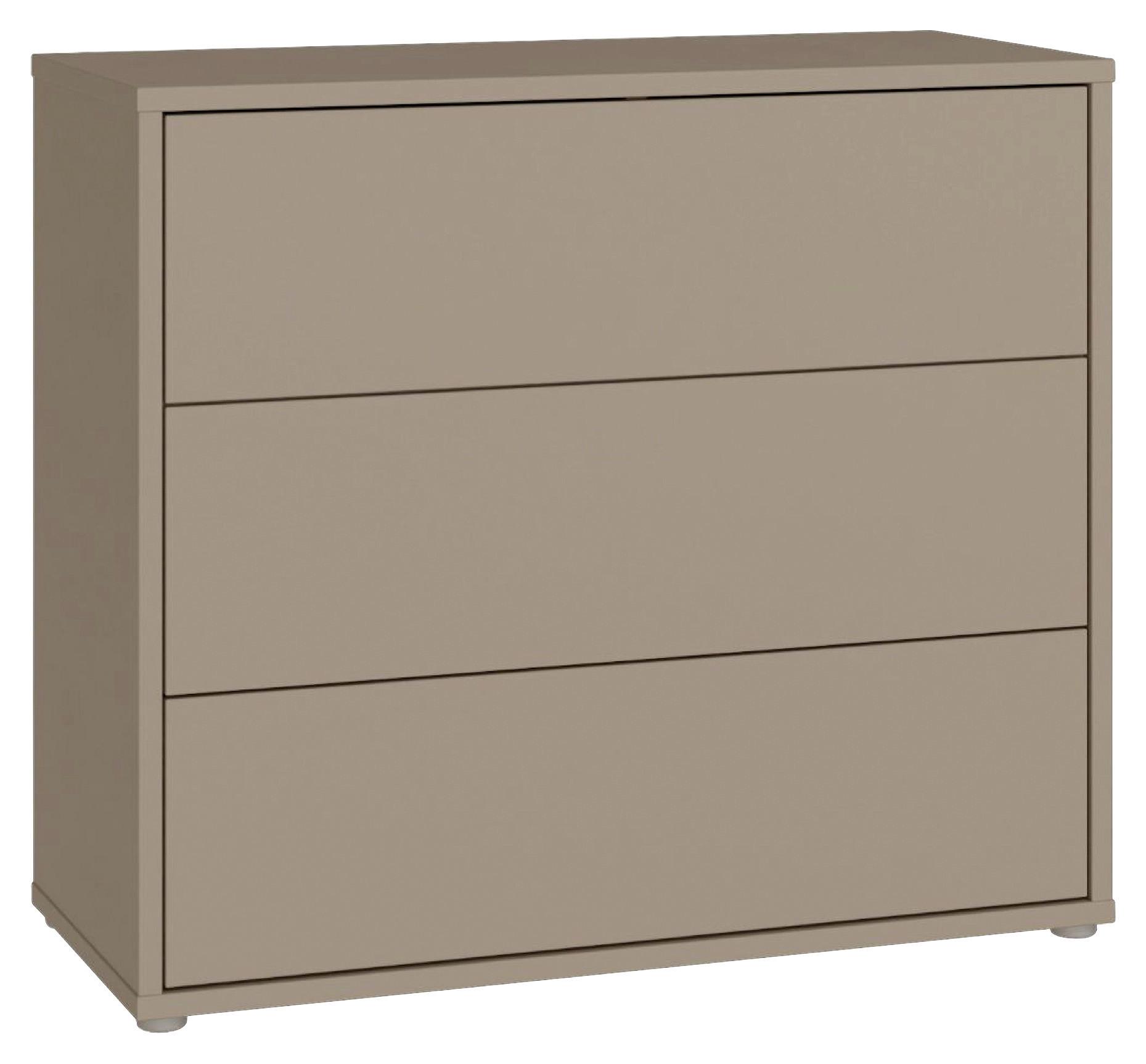 Komoda Alice, Rjavosiva - srebrne barve/rjavosiva, Trend, umetna masa/leseni material (95/83/42cm) - Carryhome