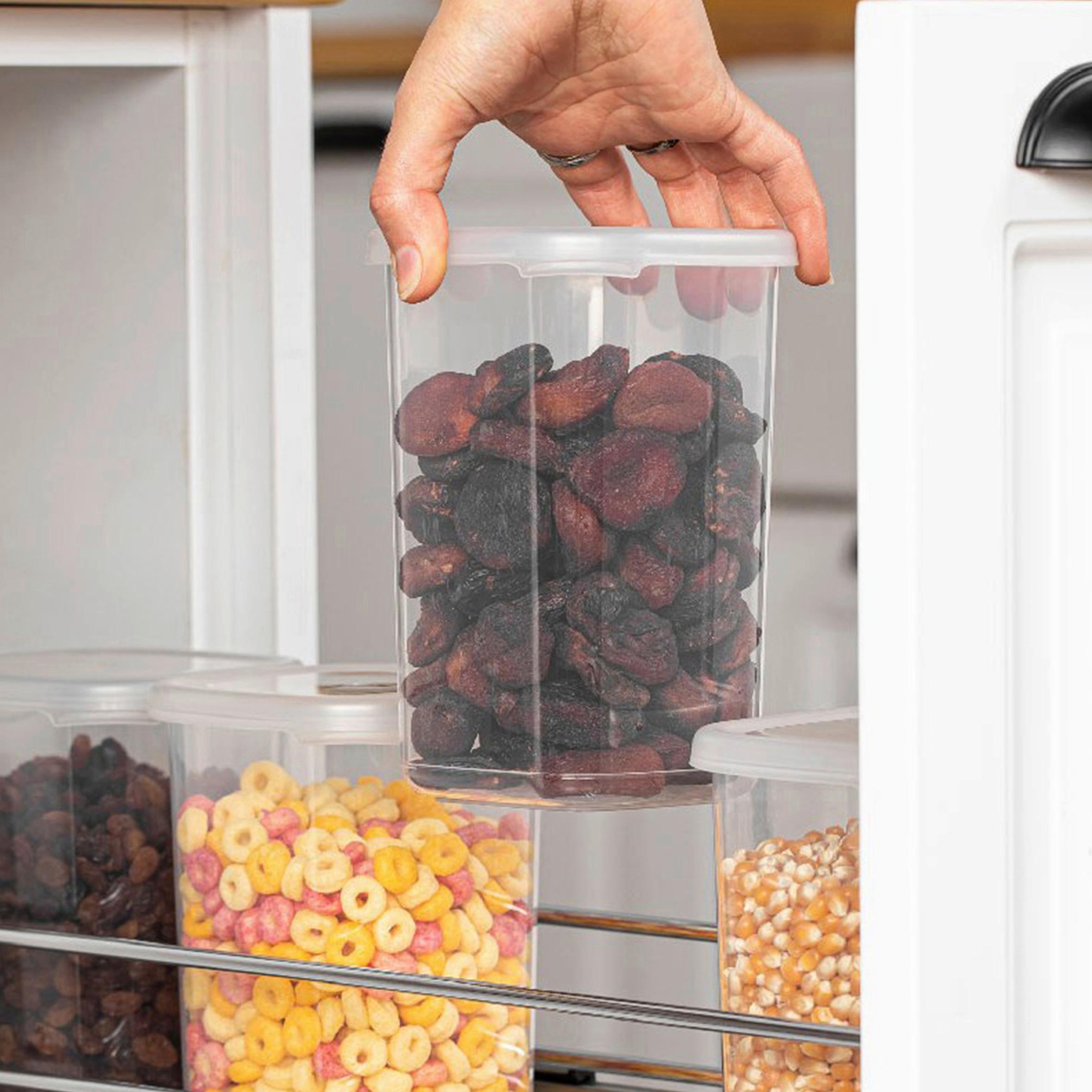 ZESTAW POJEMNIKÓW KUCHENNYCH 3808006702 - biały/przezroczysty, Basics, tworzywo sztuczne (10/10/9,5cm) - P & B