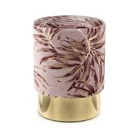 HOCKER GIPSY 225 - Violett/Goldfarben, Design, Textil/Metall (35/46/35cm) - Kayoom