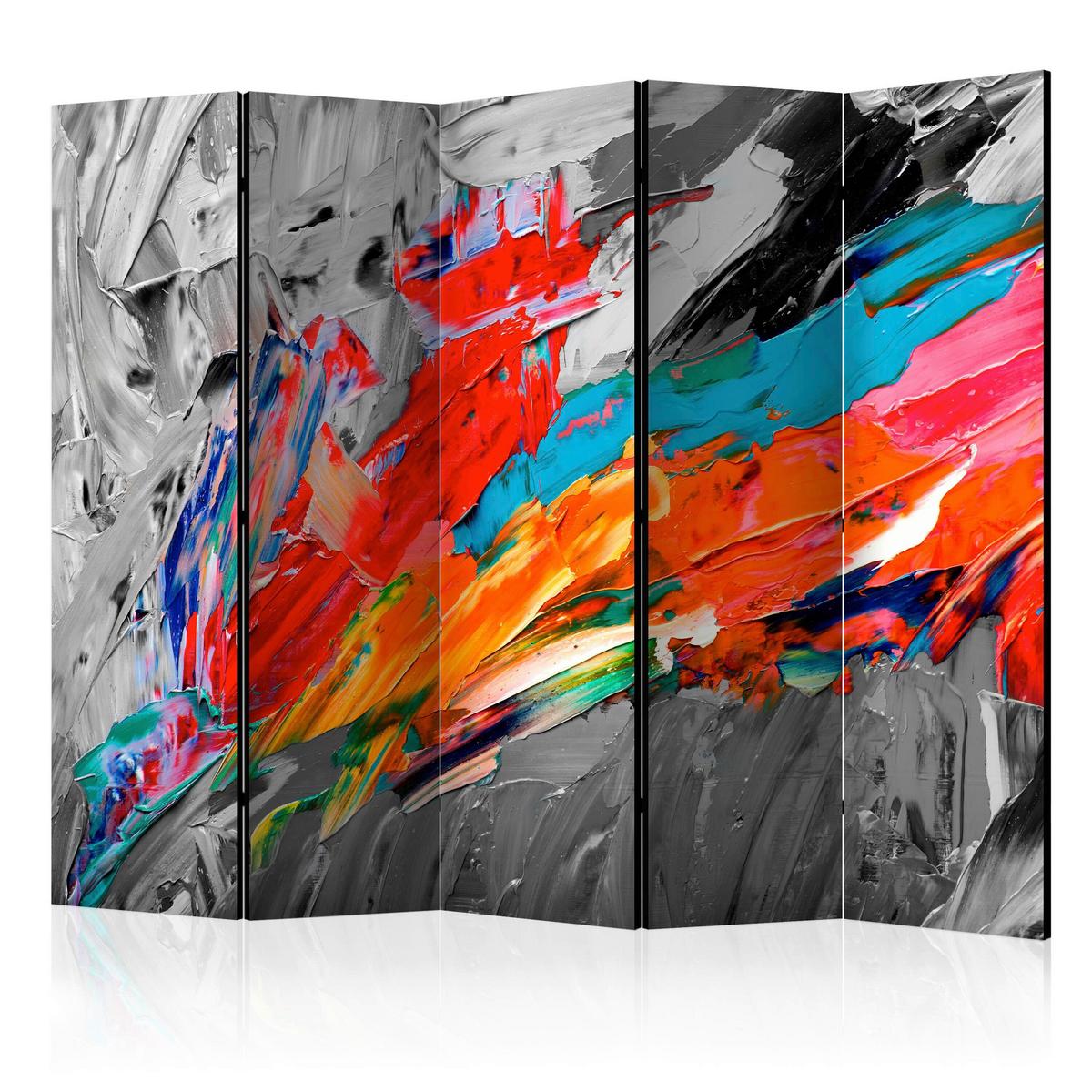 Paravan Fiery Bird I, 4-Delni, Akustičen - večbarvno, Basics, umetna masa/tekstil (225/172/3cm) - artgeist