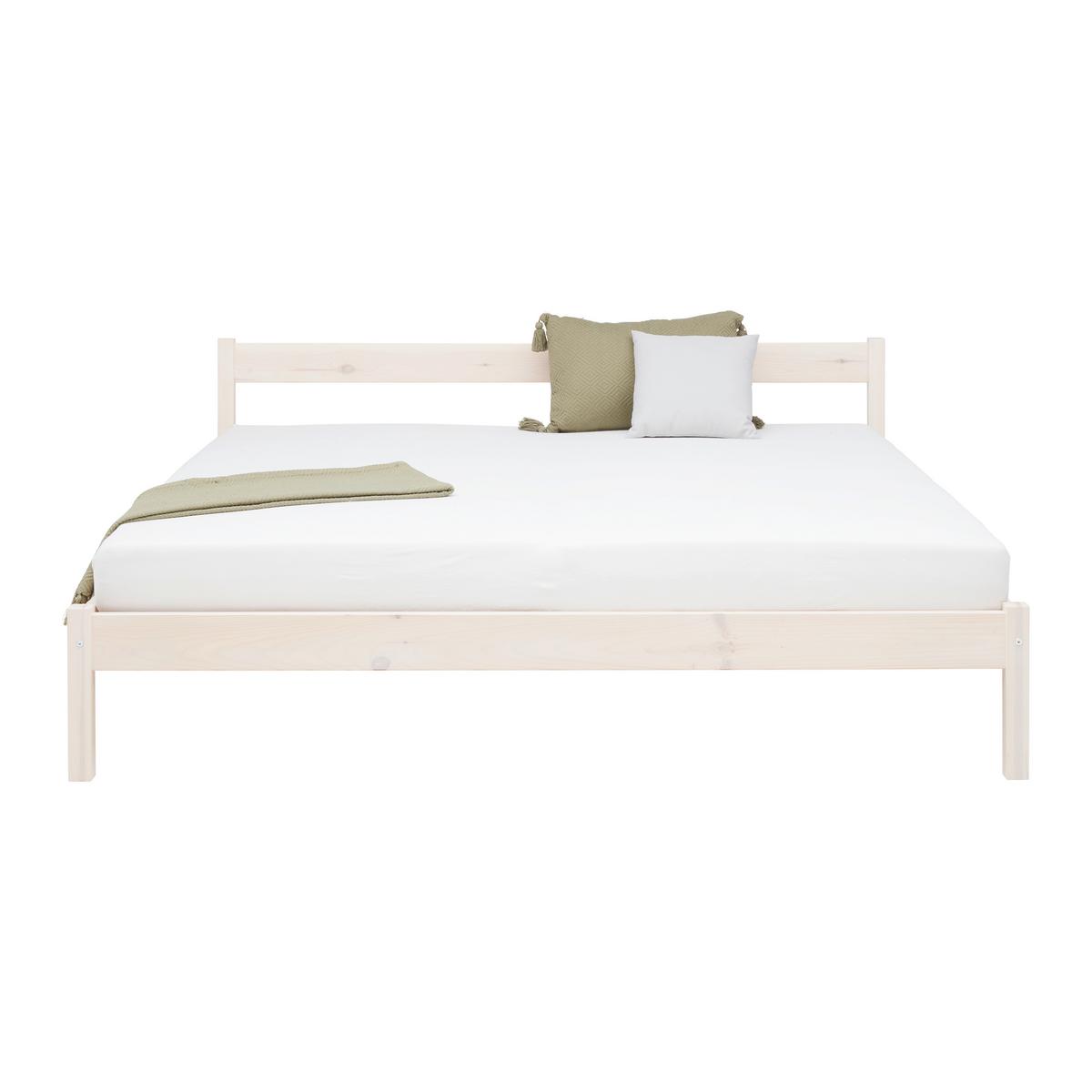 Bett Base 180 Weiß ca. 180x200 cm - Weiß, KONVENTIONELL, Holz (187/70/209cm) - Based