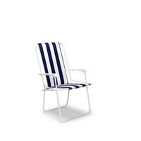 Klappstuhl CHIMSEE in Blau, Weiß, faltbar - Blau/Weiß, Basics, Textil/Metall (56/93/53cm) - Gardenson