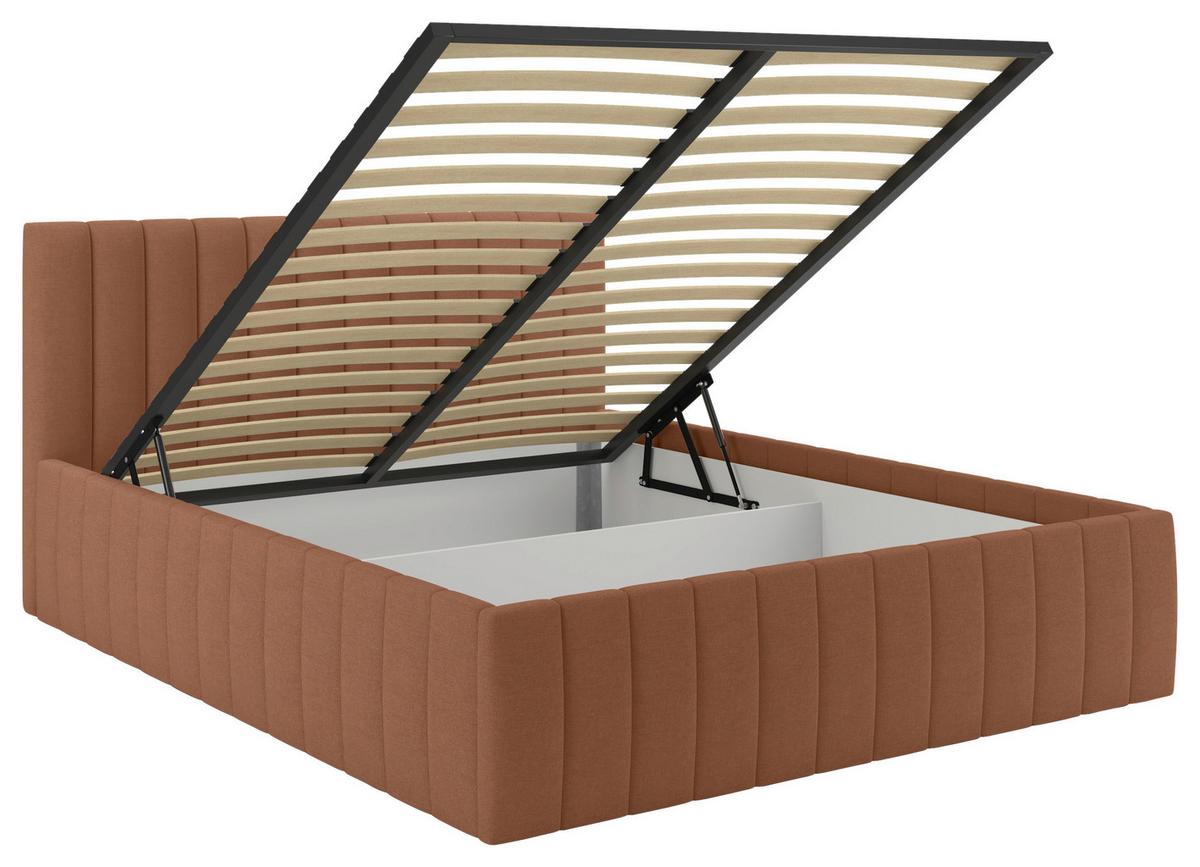 Tapecirani Krevet Orinoco - boje hrđe, Moderno, drvni materijal/metal (180/200cm) - Based