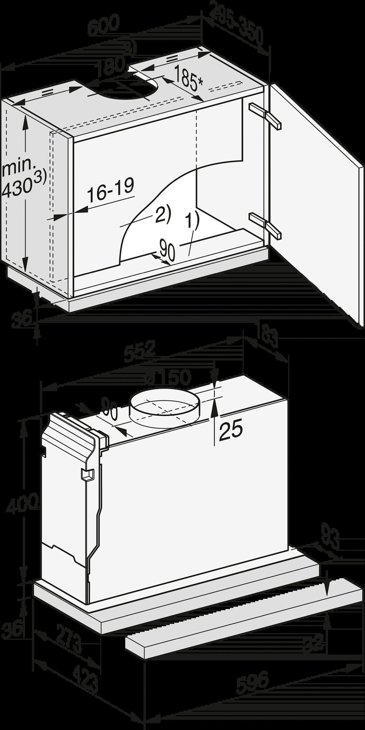 Dunstabzugshaube DAS2622ED - MODERN, Metall (59,6/36/27,3cm) - Miele