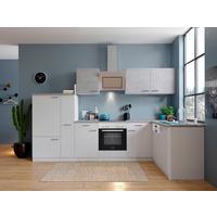 Eckküche Malia mit Geräten ca. 310x172 cm Weiß/Grau - Edelstahlfarben/Graphitfarben, Basics, Holzwerkstoff/Metall (310/172cm) - Respekta