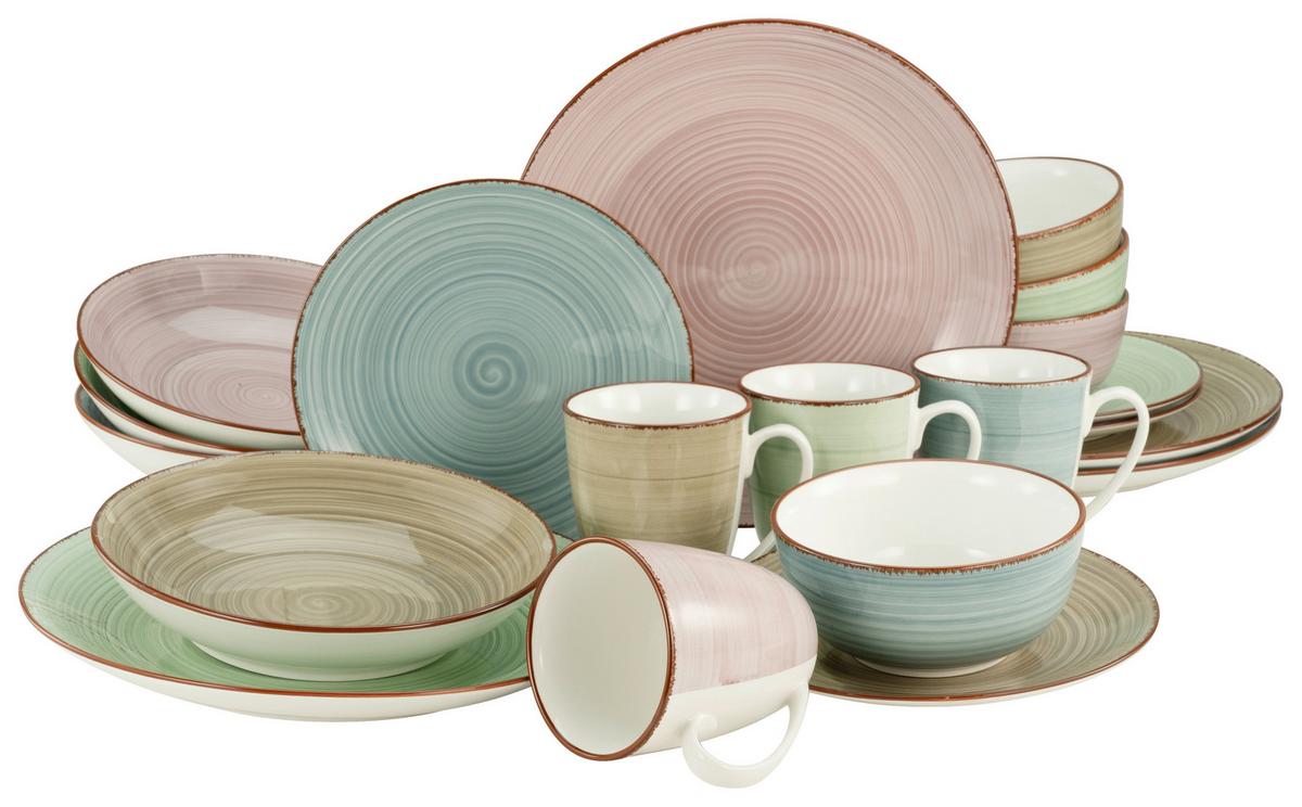 SERWIS OBIADOWO-ŚNIADANIOWY ZURYCH - różnokolorowy, Konventionell, ceramika (44,5/34/32cm) - Creatable
