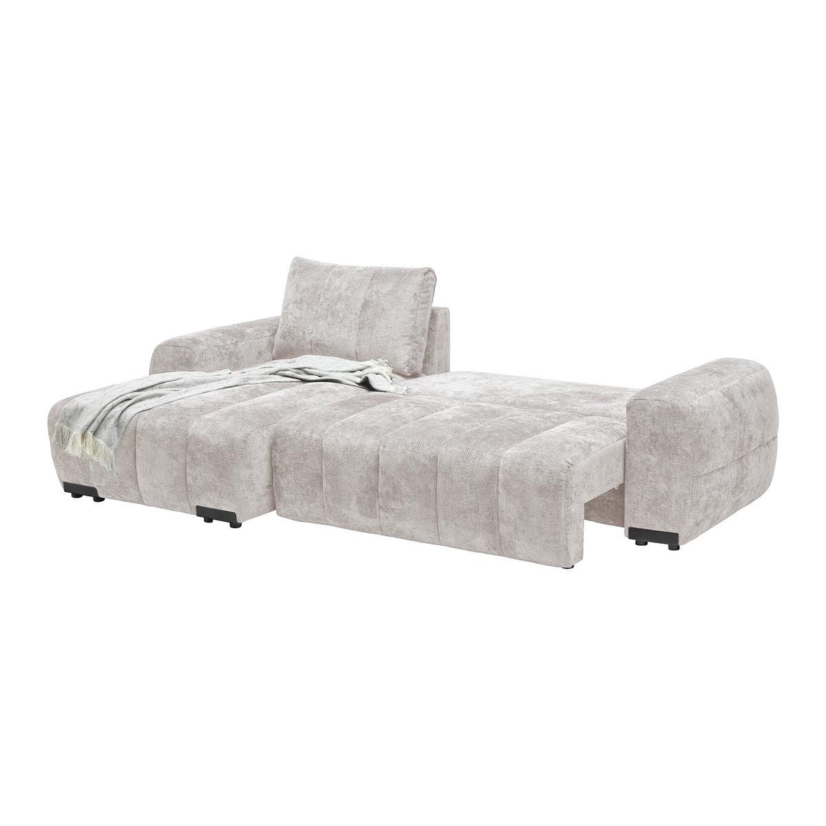 Wohnlandschaft Bolonia Creme - Schwarz Hochglanz/Creme, MODERN, Textil/Metall (166/93/273cm) - Mömax